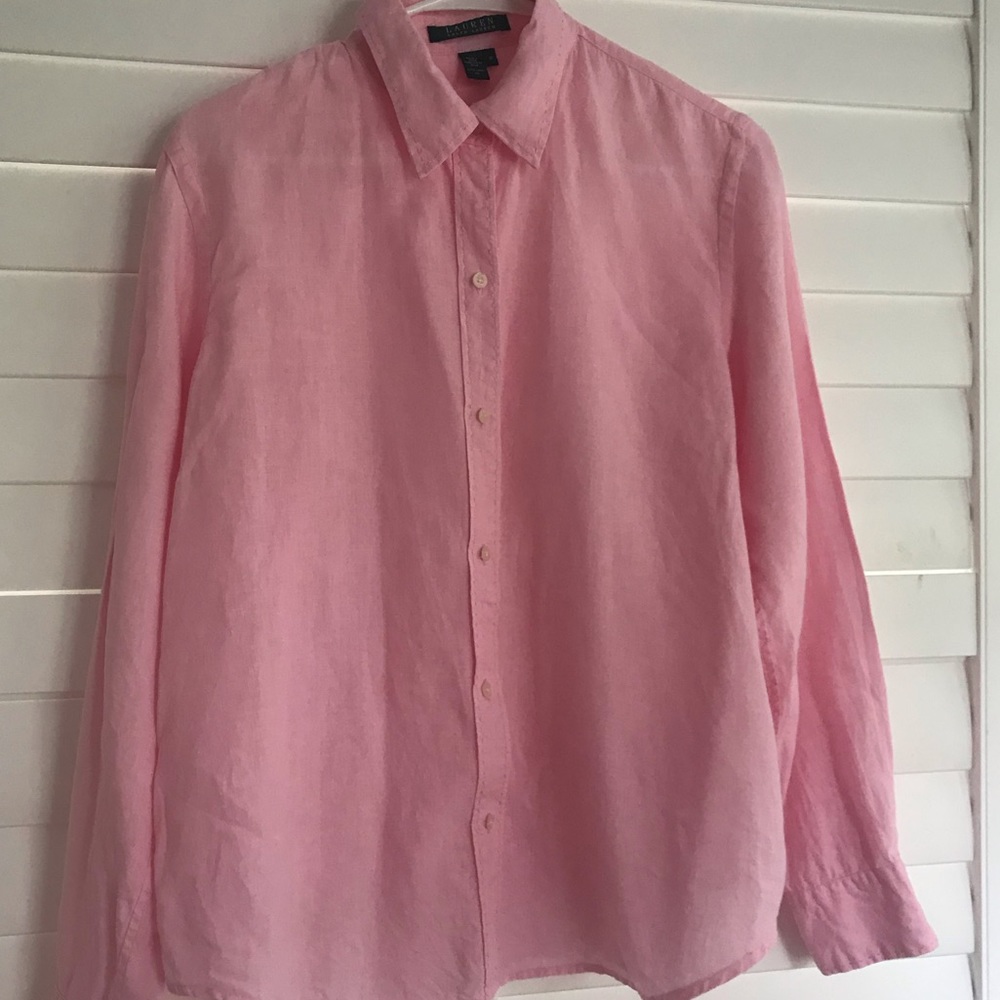 Pink Linen Blouse